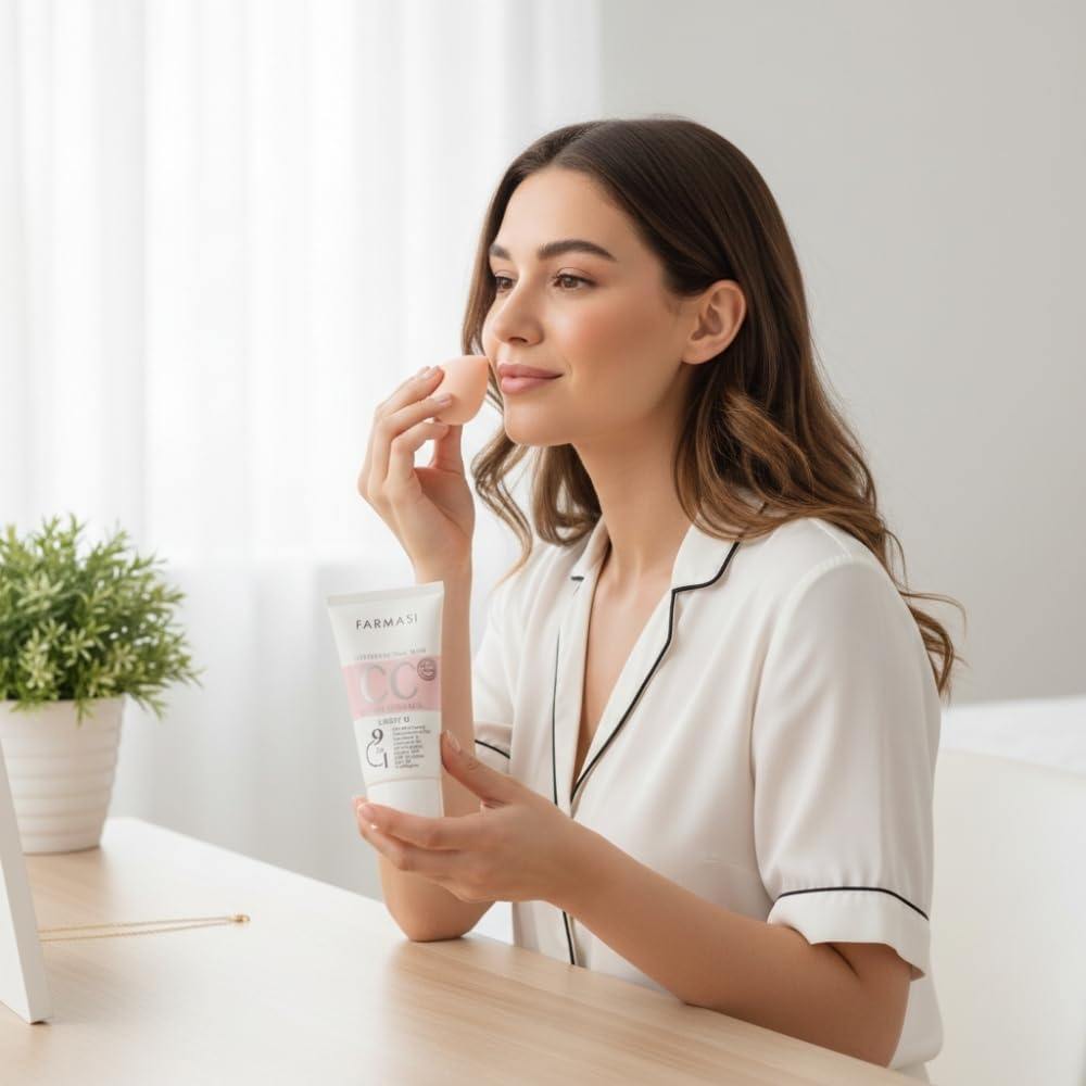 FARMASi CC Cream finish looks natural and buildable on skin