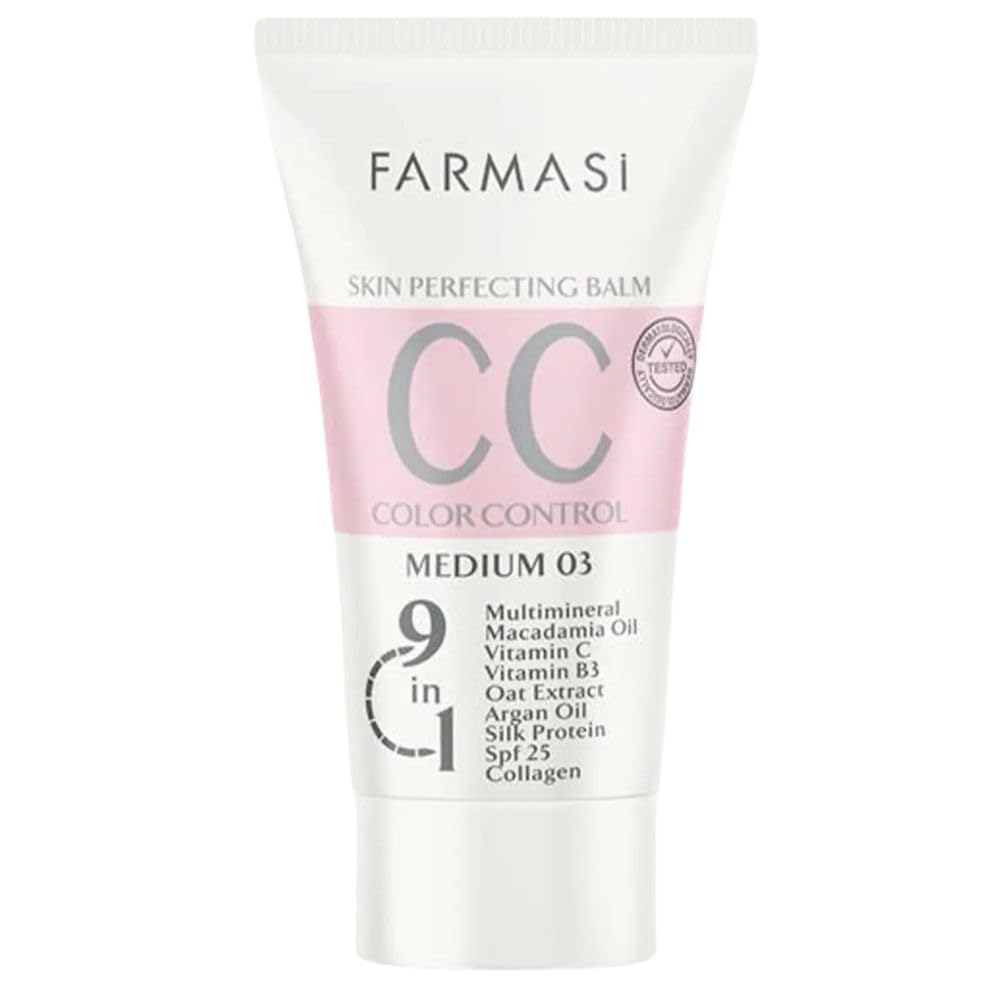 FARMASi CC Cream tube in medium shade for balanced complexion.