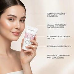 Swatch of FARMASi CC Cream in medium showing buildable coverage.