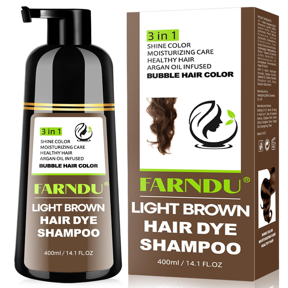 Farndu shampoo-tinte para cabello gris cubre canas rápidamente