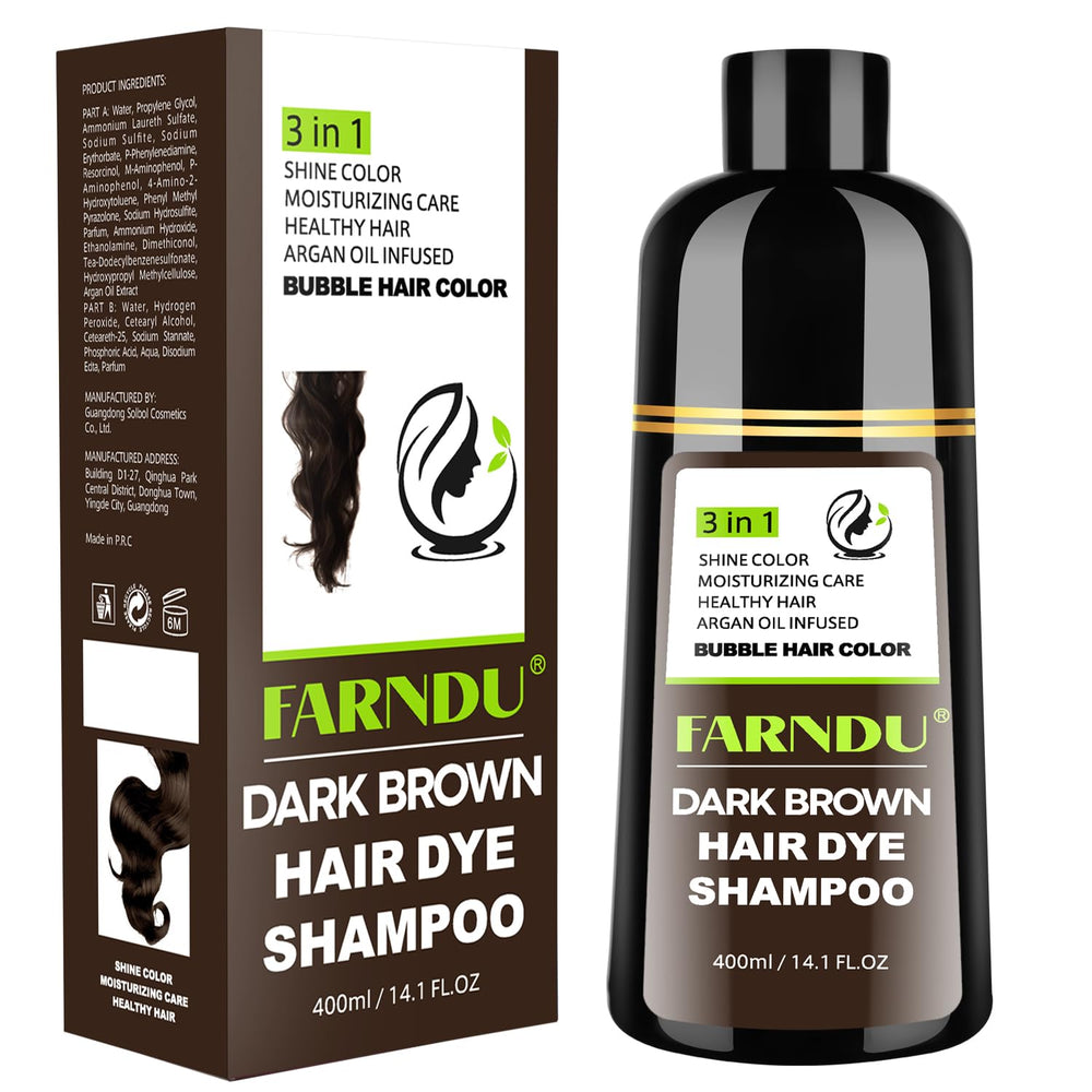 Farndu Tinte-Champú Cobertura de canas para un look natural.