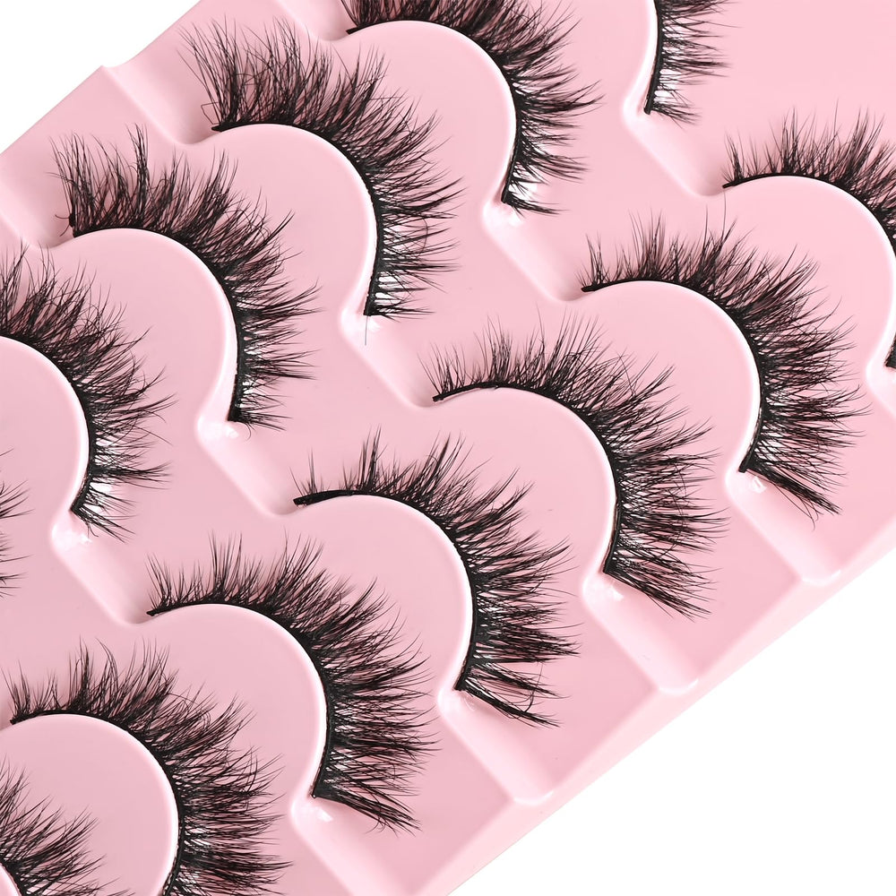 FARRED 7-pairs pack reusable strip lashes for a week of style.