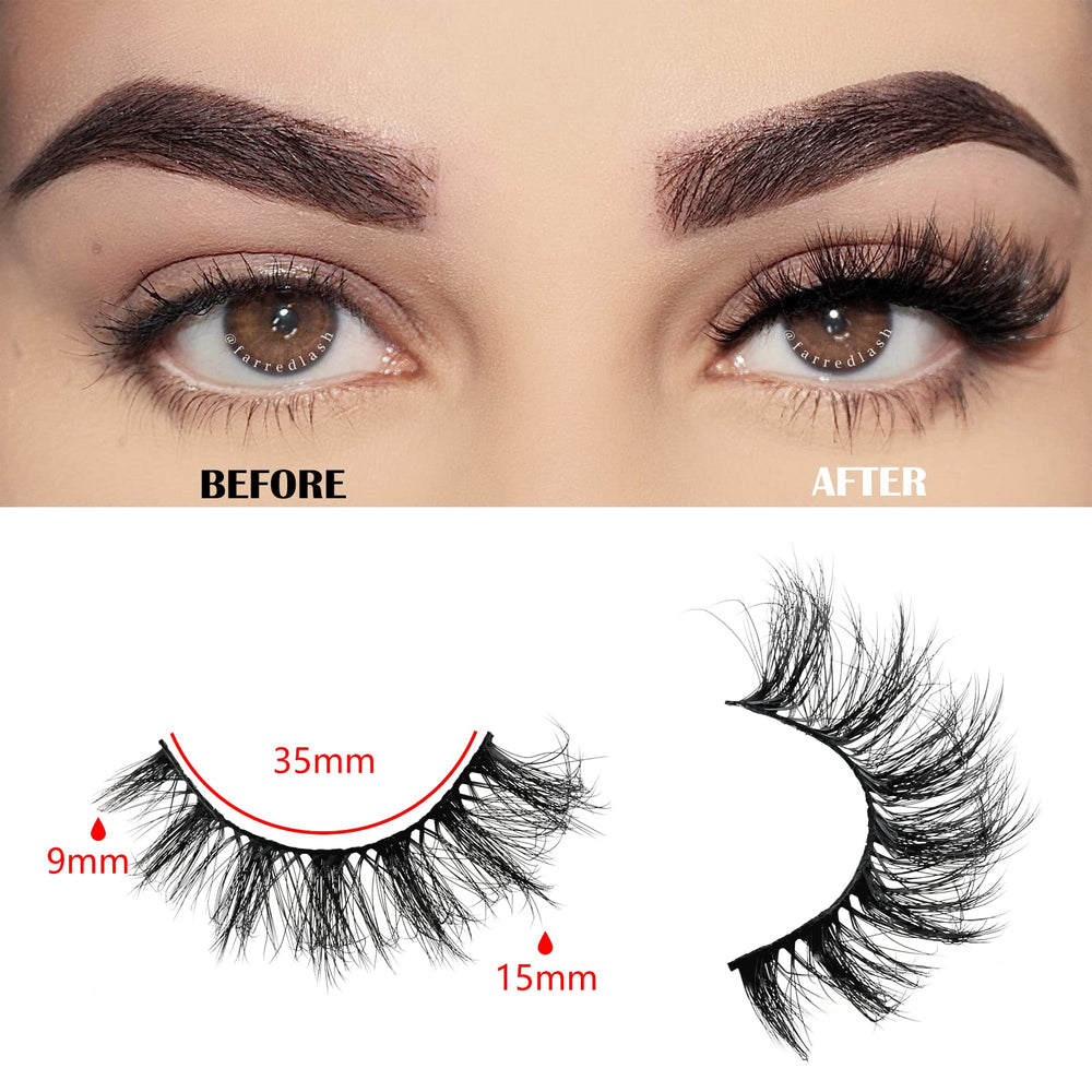 Farred Cat Eye Lashes fluffy wispy strip 15mm add gentle drama to evenings.