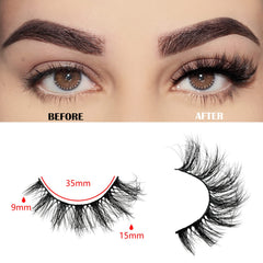 Farred Cat Eye Lashes fluffy wispy strip 15mm add gentle drama to evenings.