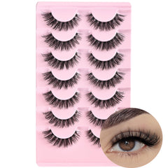 FARRED Cat Eye Lashes natural short wispy strip for subtle daily enhancement.