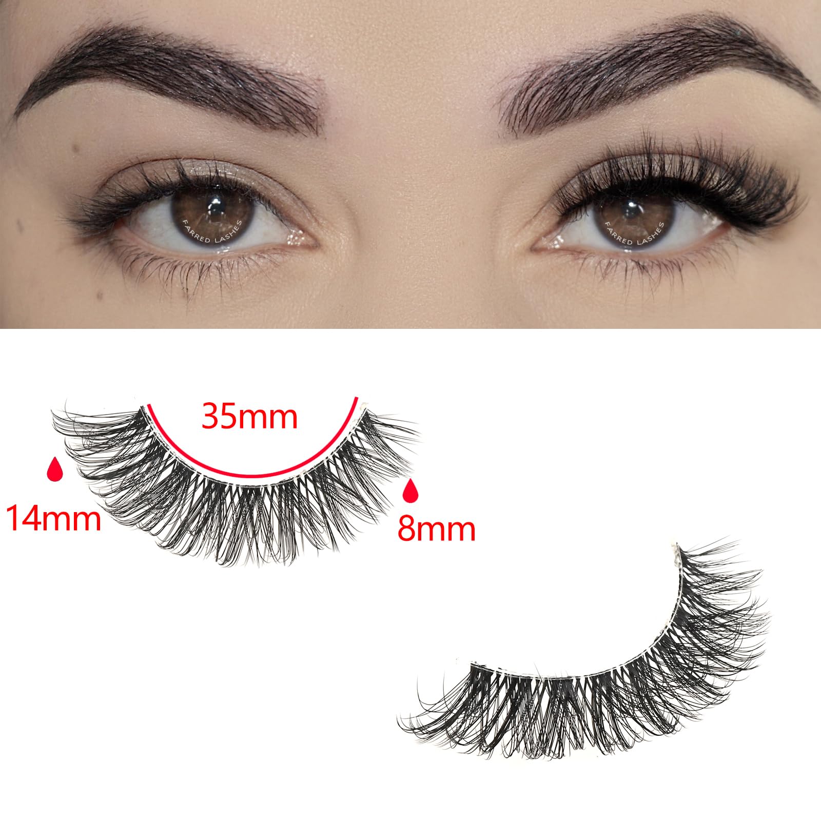 Farred clear-band lashes blend unseen along the lash line for camera-ready results.