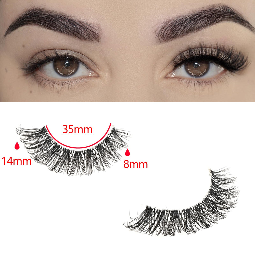 Farred clear-band lashes blend unseen along the lash line for camera-ready results.