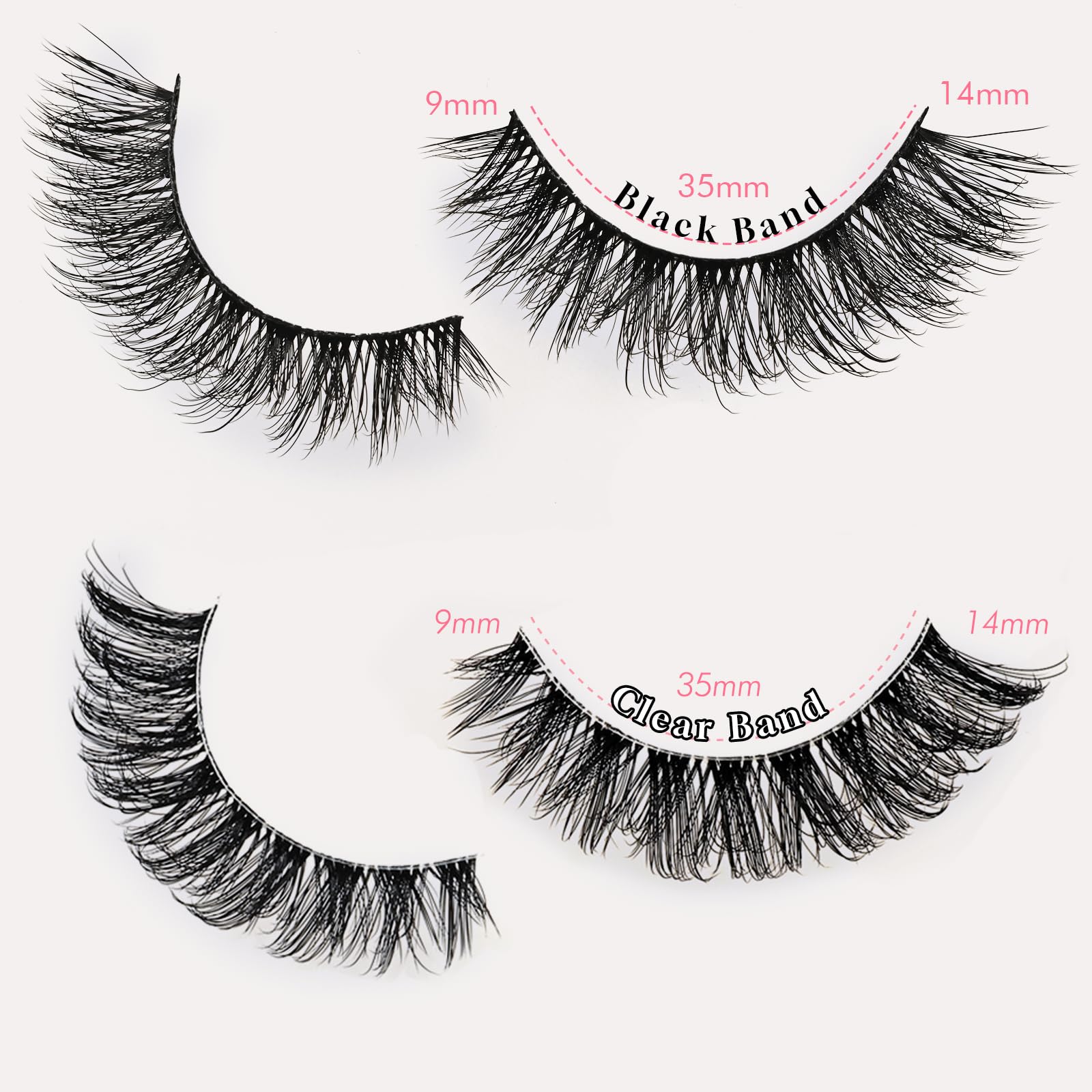 Farred dual-band lashes in clear and black for versatile looks