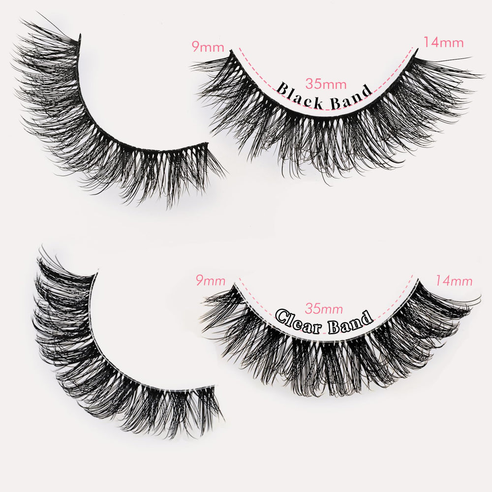 Farred dual-band lashes in clear and black for versatile looks