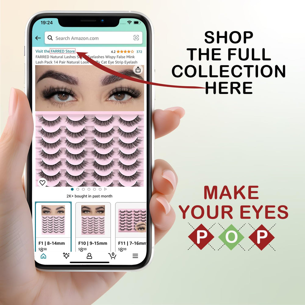FARRED light-as-a-feather lashes stay comfortable all day