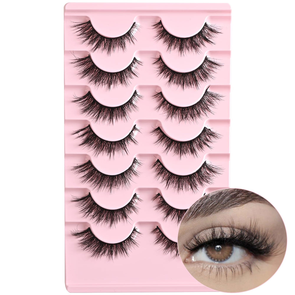 FARRED natural wispy cat-eye lashes 14mm for a lifted, defined gaze.
