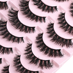 FARRED Wispy Mink Lashes with a flexible cotton band for easy wear