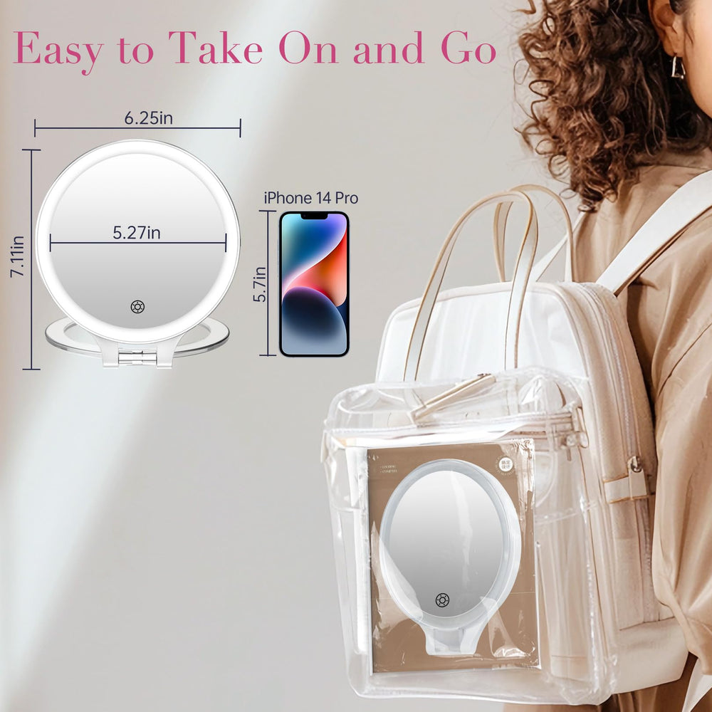 FASCINATE magnifying mirror 1x side for full-face view and checks.