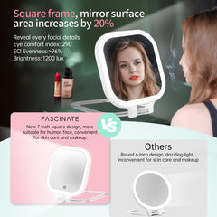 FASCINATE LED light pearls provide even illumination for accurate makeup colors.