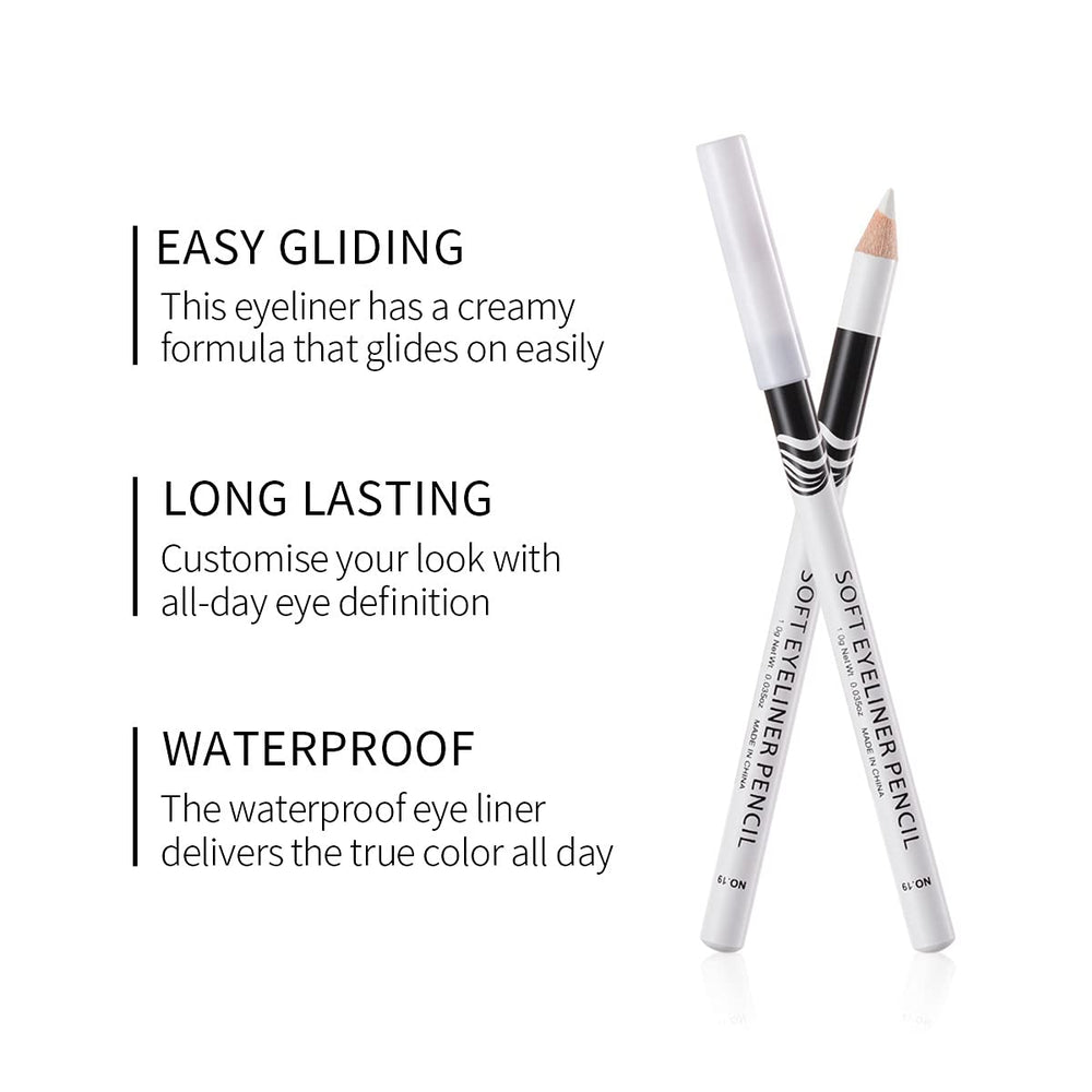 Fashionwu white eyeliner pencils with sharp point ready for precise outlining