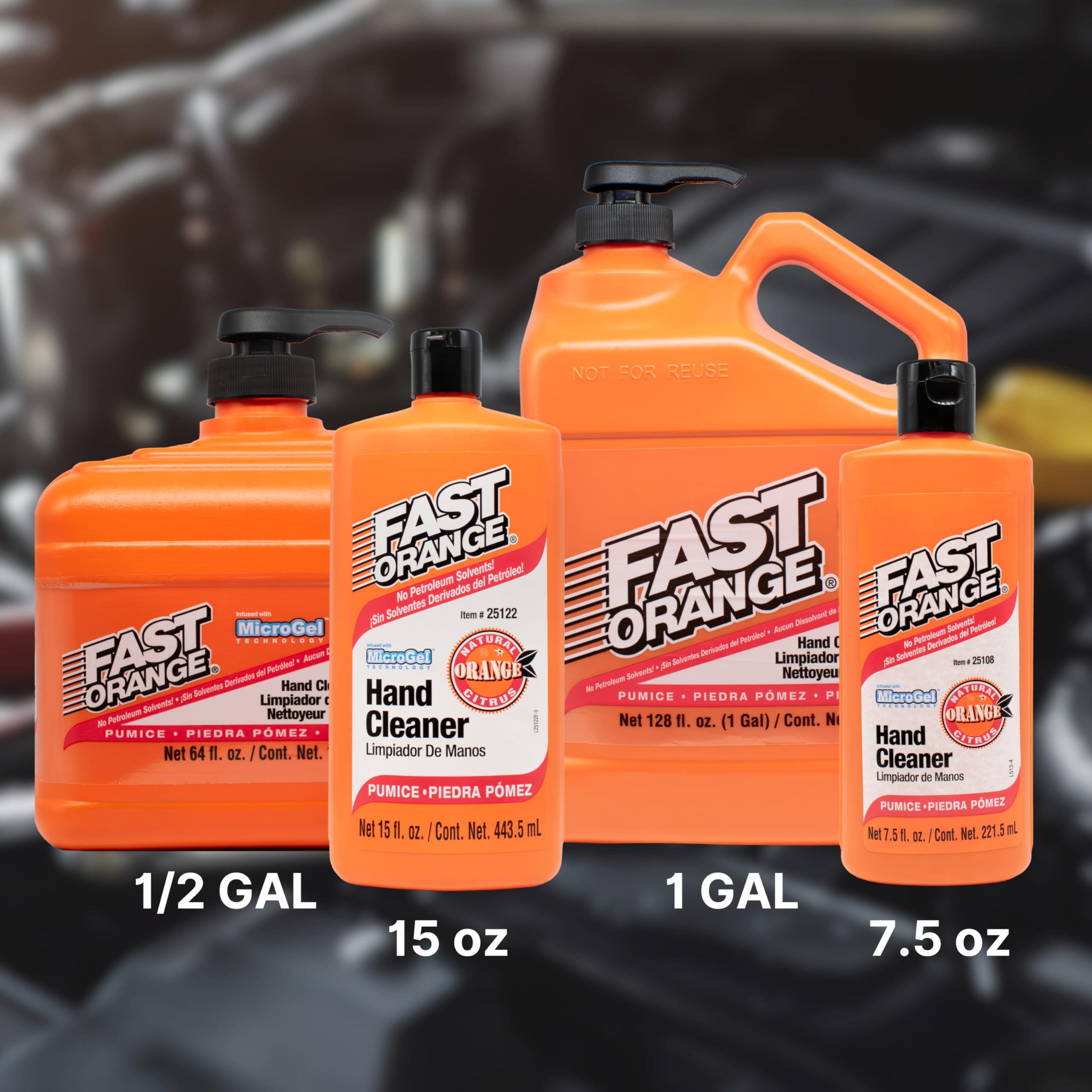 Packaging image of Fast Orange 25108 Pumice Lotion promotes citrus-clean lifestyle.