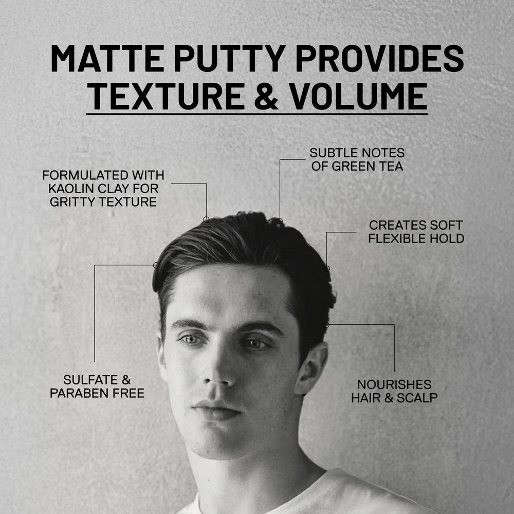 Smooth application through the hair from roots to tips with Fatboy Putty.