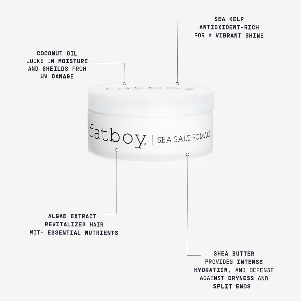 Fatboy Hair Pomada de Sal Marina: secado al aire para ondas suaves.