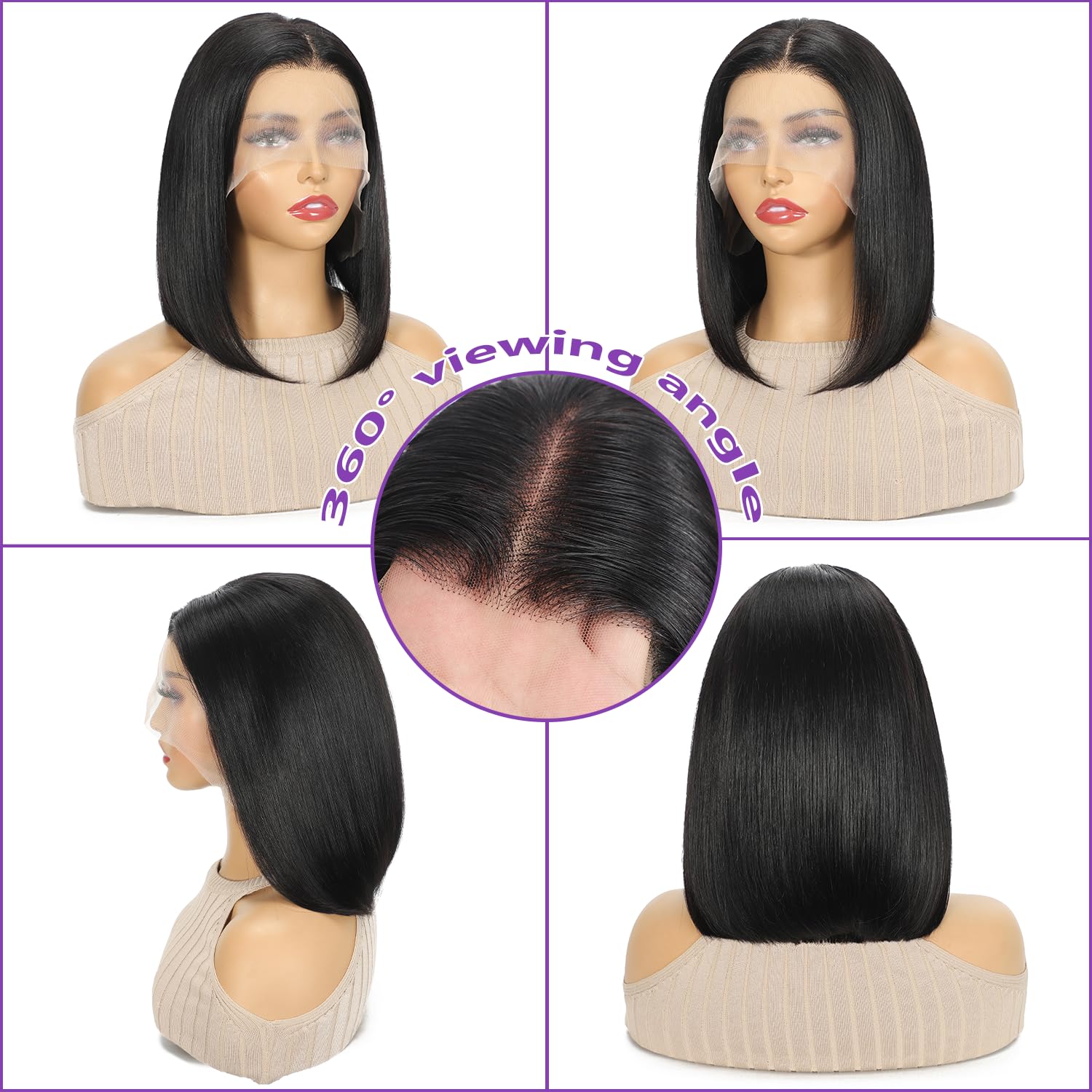 Fatiao short straight bob wig, ideal for everyday wear.