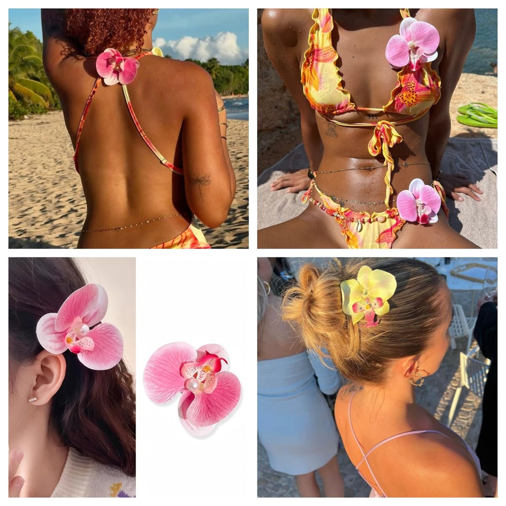 Faucye handmade flower clip design adds durable shine to hairstyles.