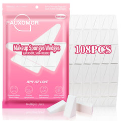 Fauxomor 108-pcs makeup sponges with two protective pouches for clean storage