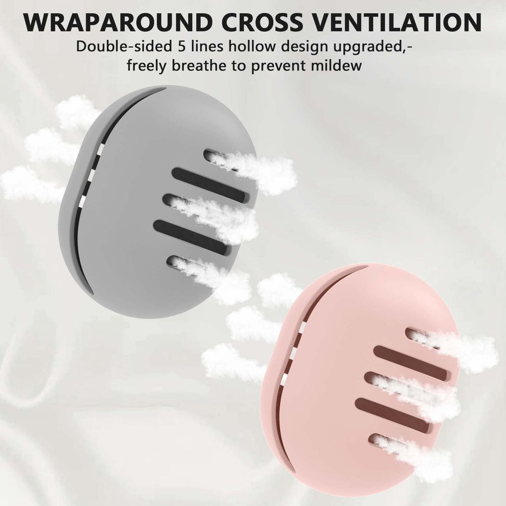 Fauxomor durable soft-touch silicone case protects sponges.