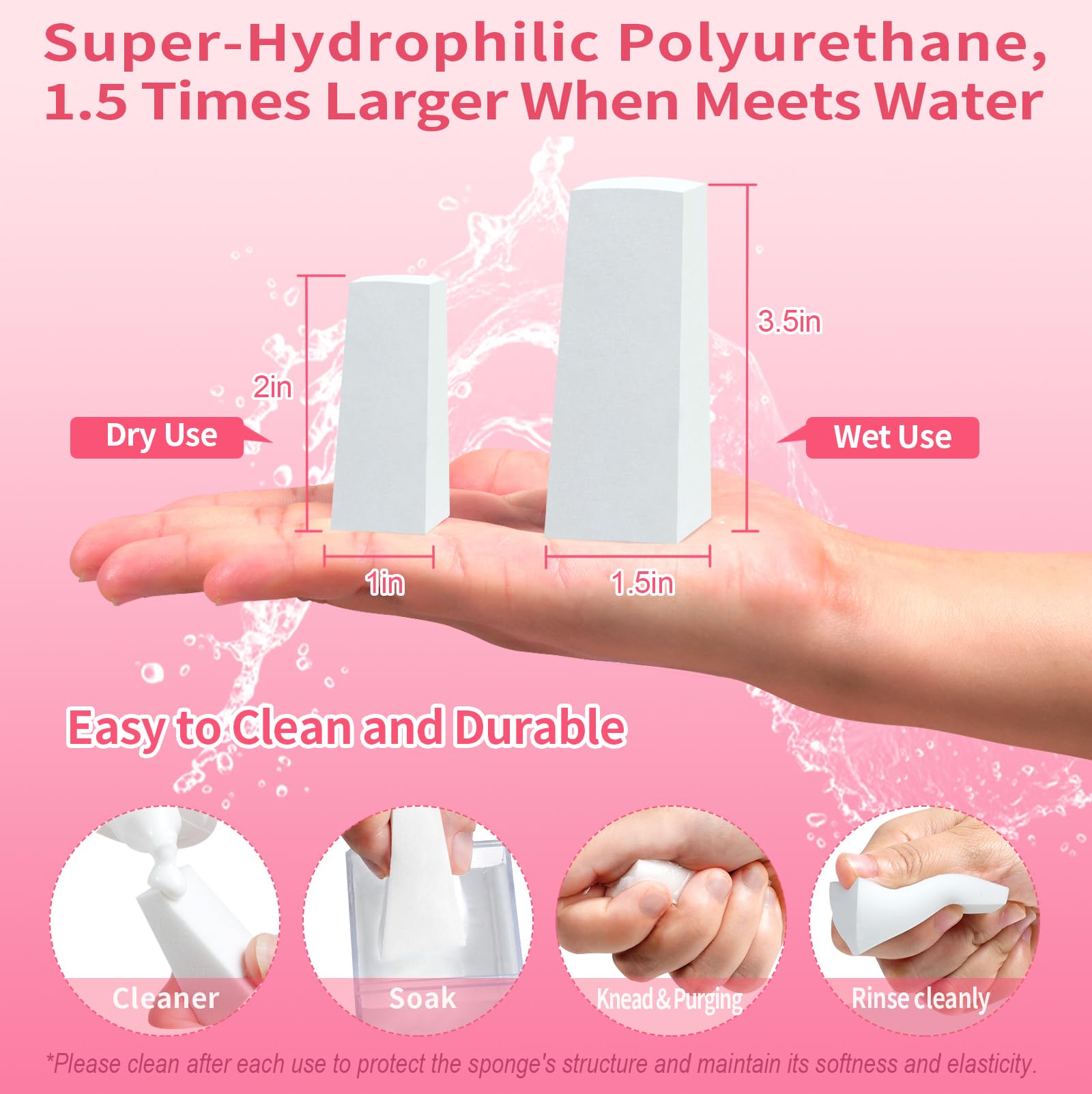 Fauxomor wet-use sponge expands when damp for faster blending