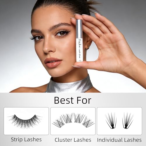 FayJoo glue white tint transitions to crystal-clear finish for natural look.
