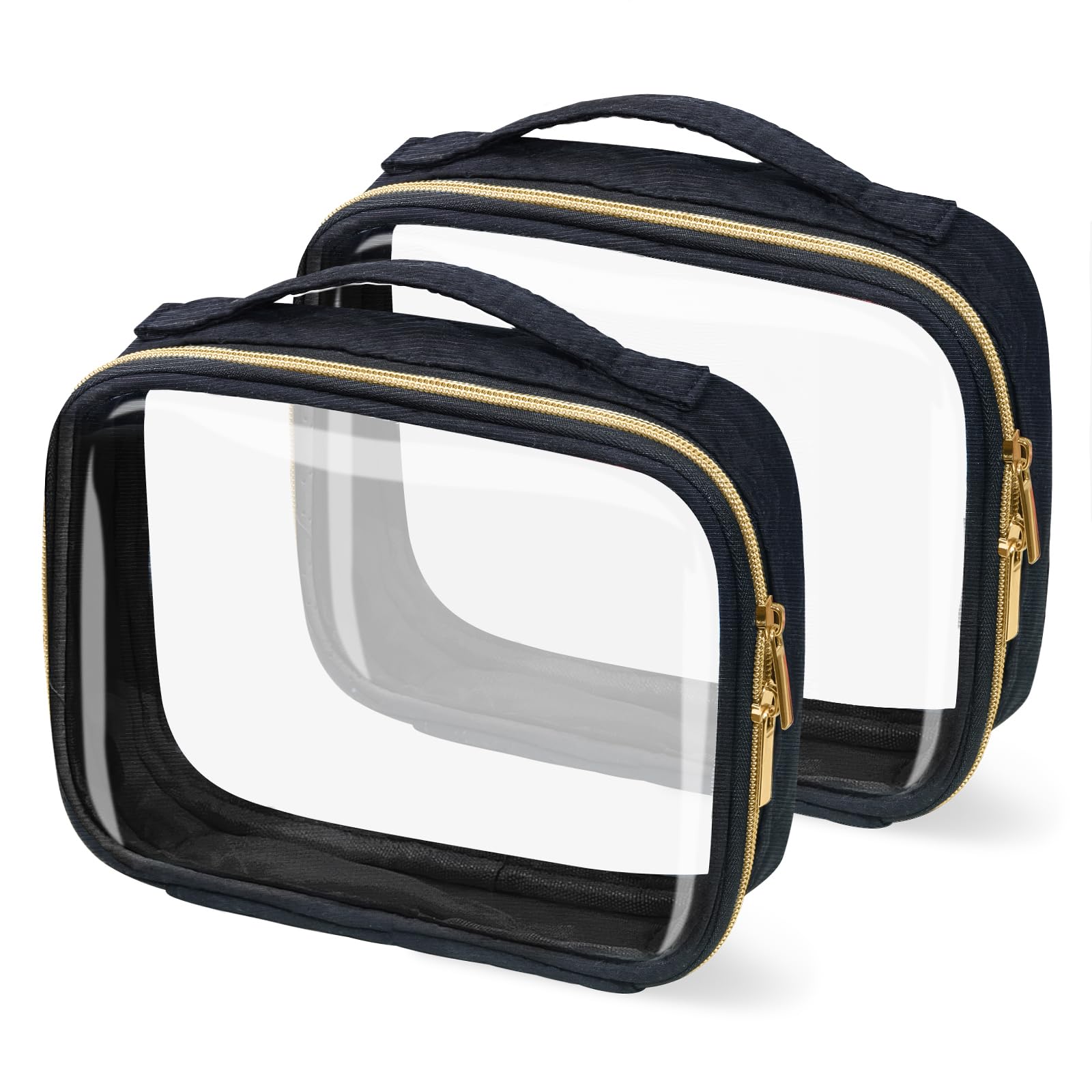 FAYORORY 2-pack travel toiletry bags, closed view, compact and TSA-friendly.