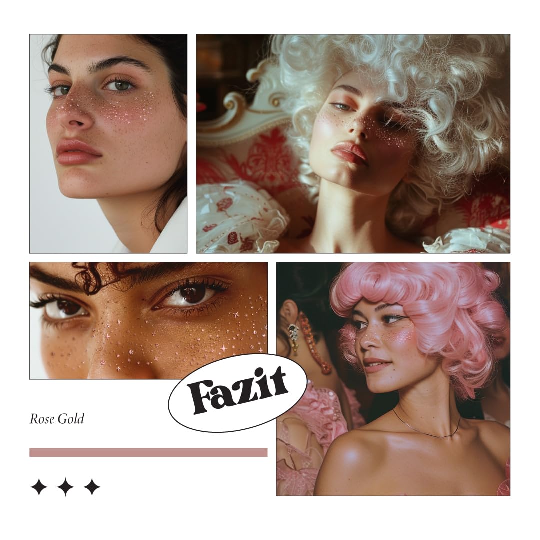 Accesorios Fazit maquillaje con destellos rosado dorado para ocasiones.