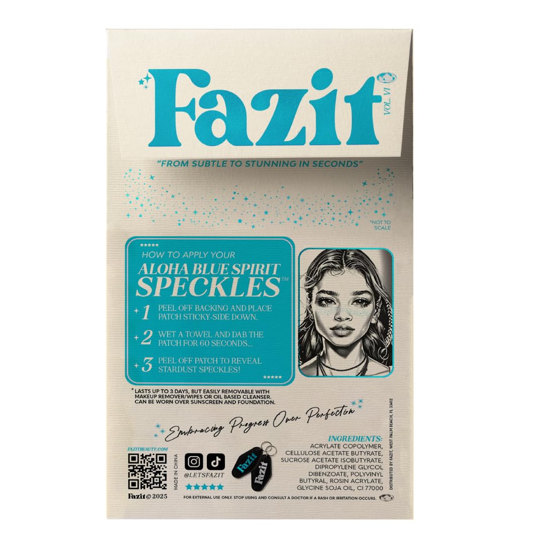Parches Fazit Aloha con brillo azul para ojos y mejillas