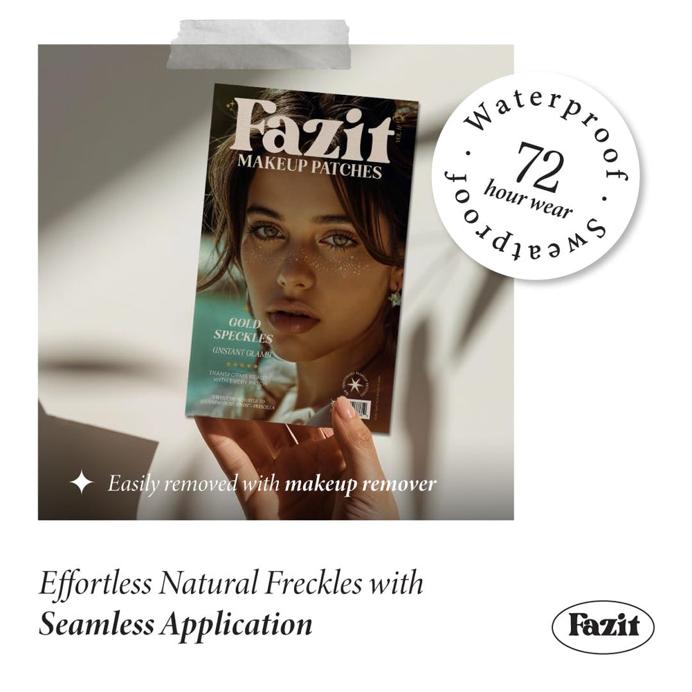 Parches faciales Fazit brillo oro para añadir brillo instantáneo.