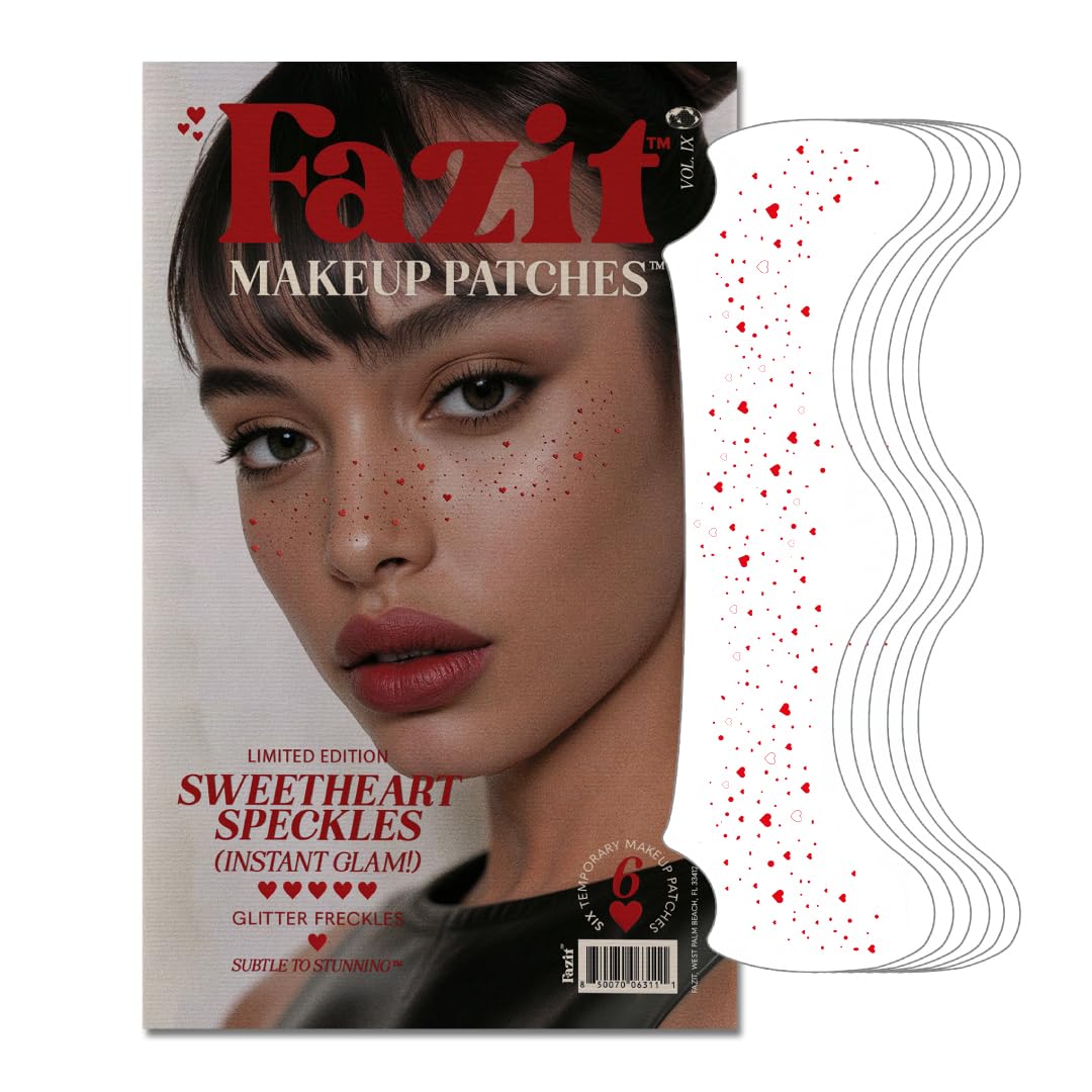 Parches Fazit de maquillaje con corazones brillantes para un look festivo y duradero