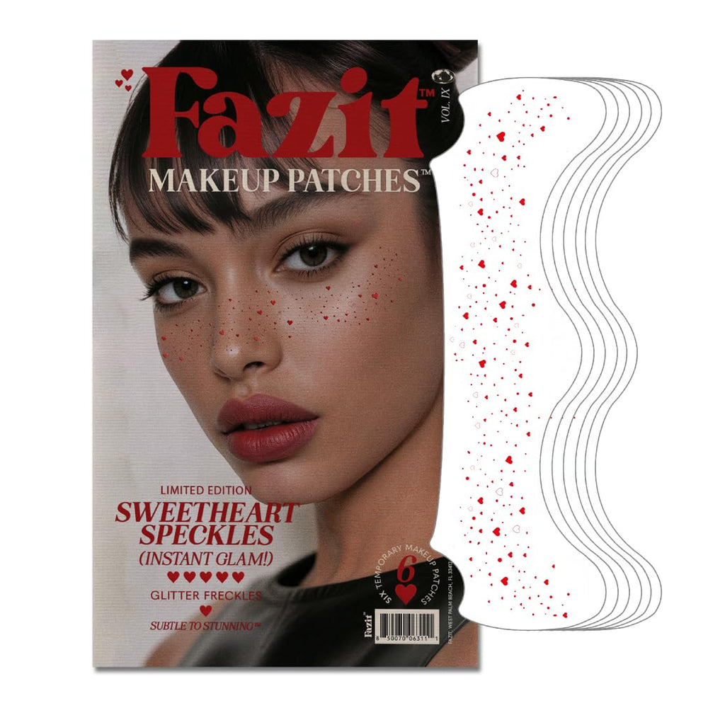 Parches Fazit de maquillaje con corazones brillantes para un look festivo y duradero
