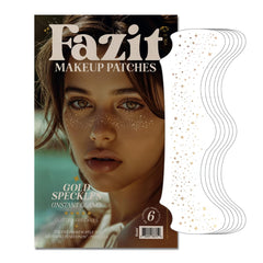 Parches Fazit maquillaje destellos oro para un brillo sutil y duradero.