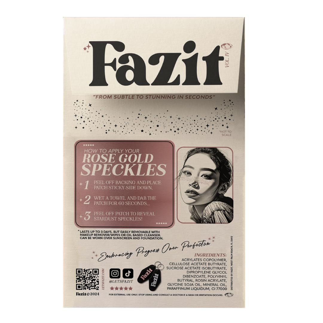 Parche Fazit con destellos rosado dorado para uso diario.