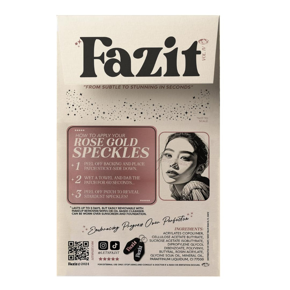 Parche Fazit con destellos rosado dorado para uso diario.