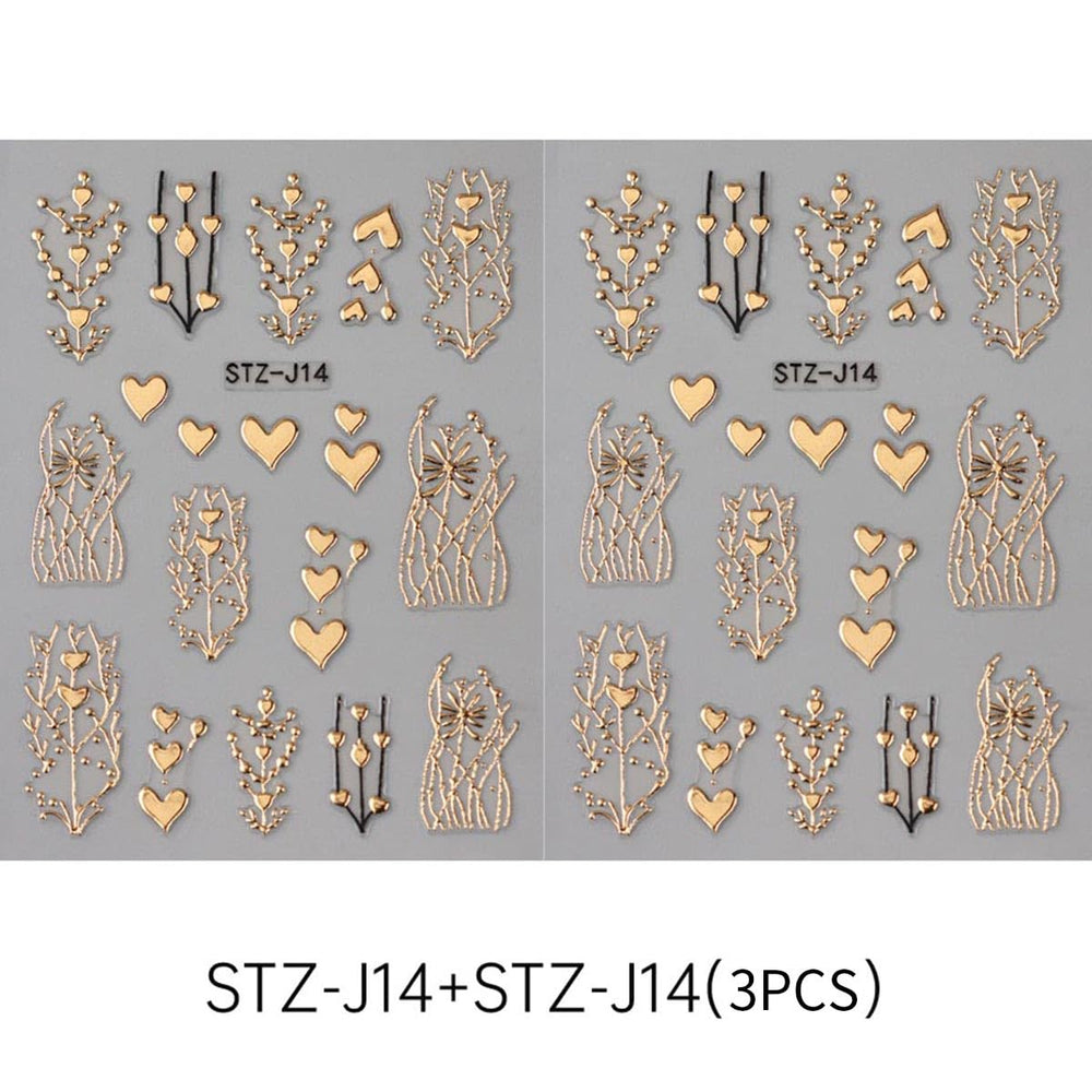 FBABFBUO diseño verano 3D, pegatinas fáciles para uñas.