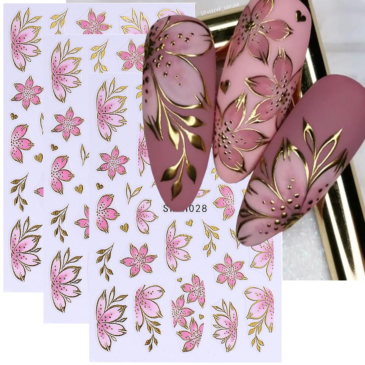 FBABFBUO heart plant decals nature-inspired décor for elegant nails