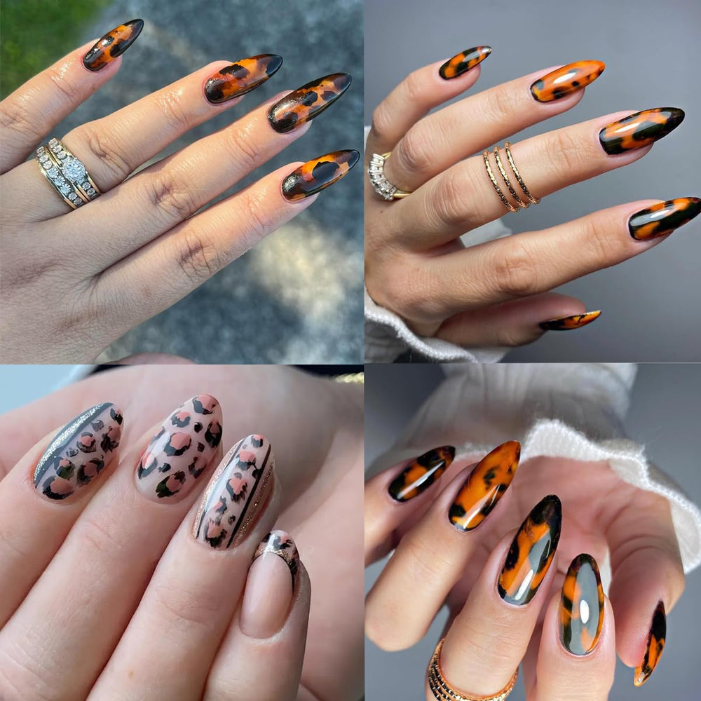 FBABFBUO sparkle-leopard-foil-nail-sticker adds shimmering charm with simple press-on use.