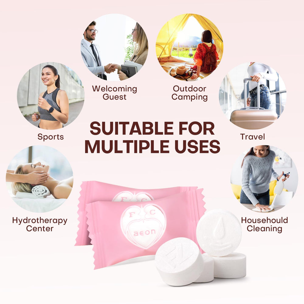FCaeon pink packaging showcasing brand and ready-to-pack towels.