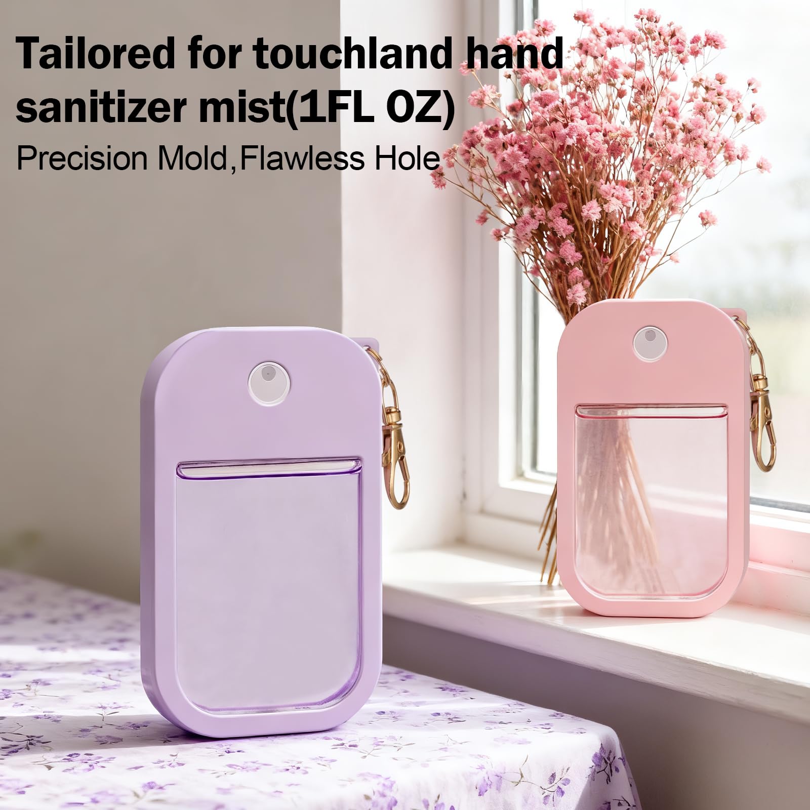 Fcgbdbz touchland case in pink close-up highlighting soft silicone and grip.