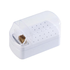 Fcozpjk 2-in-1 nail drill bit holder with 30-hole organizer keeps bits neatly stored.