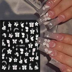 Fcozpjk 3D acrylic flowers nail art stickers create depth