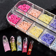 Fcozpjk 3D flores uñas azul: toques coloridos para uñas.