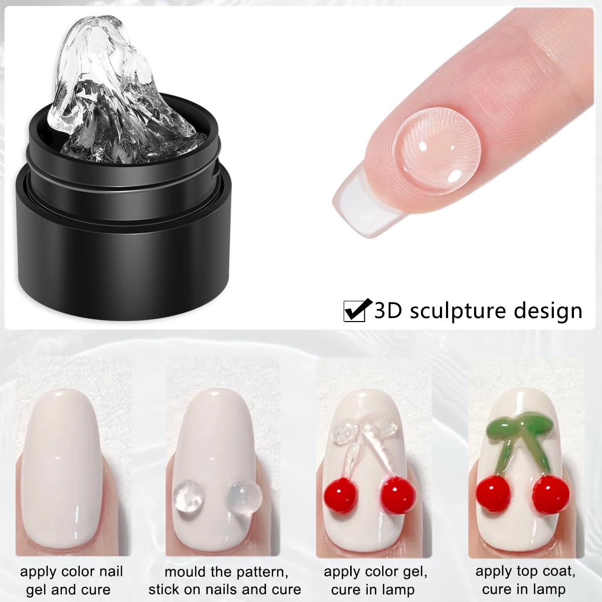 Fcozpjk 3D nail art sculpturing for flower and ornament designs