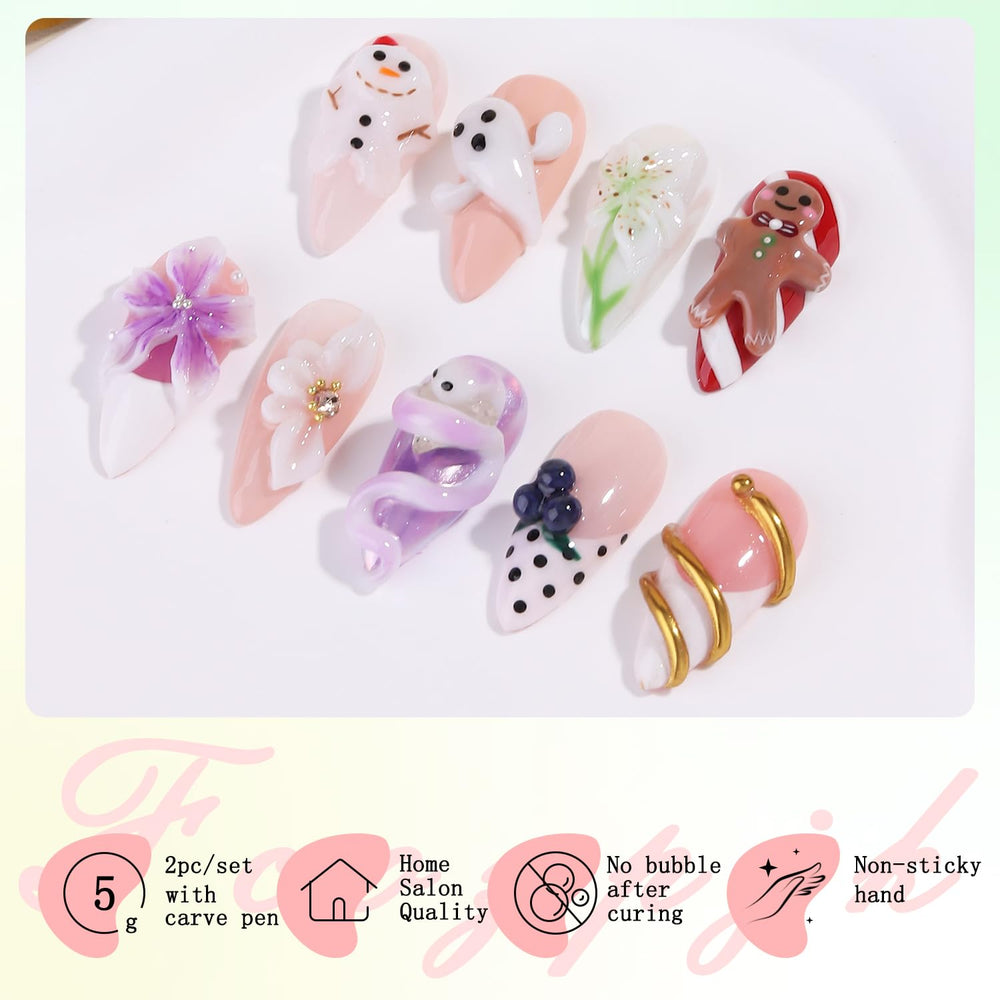 Fcozpjk 5g bottles and accessories packaged for DIY nail art.