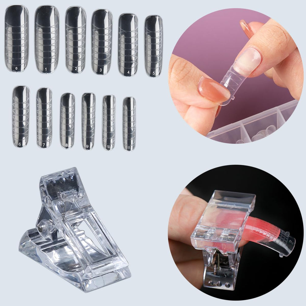 Clips transparentes Fcozpjk fijan el gel durante el modelado