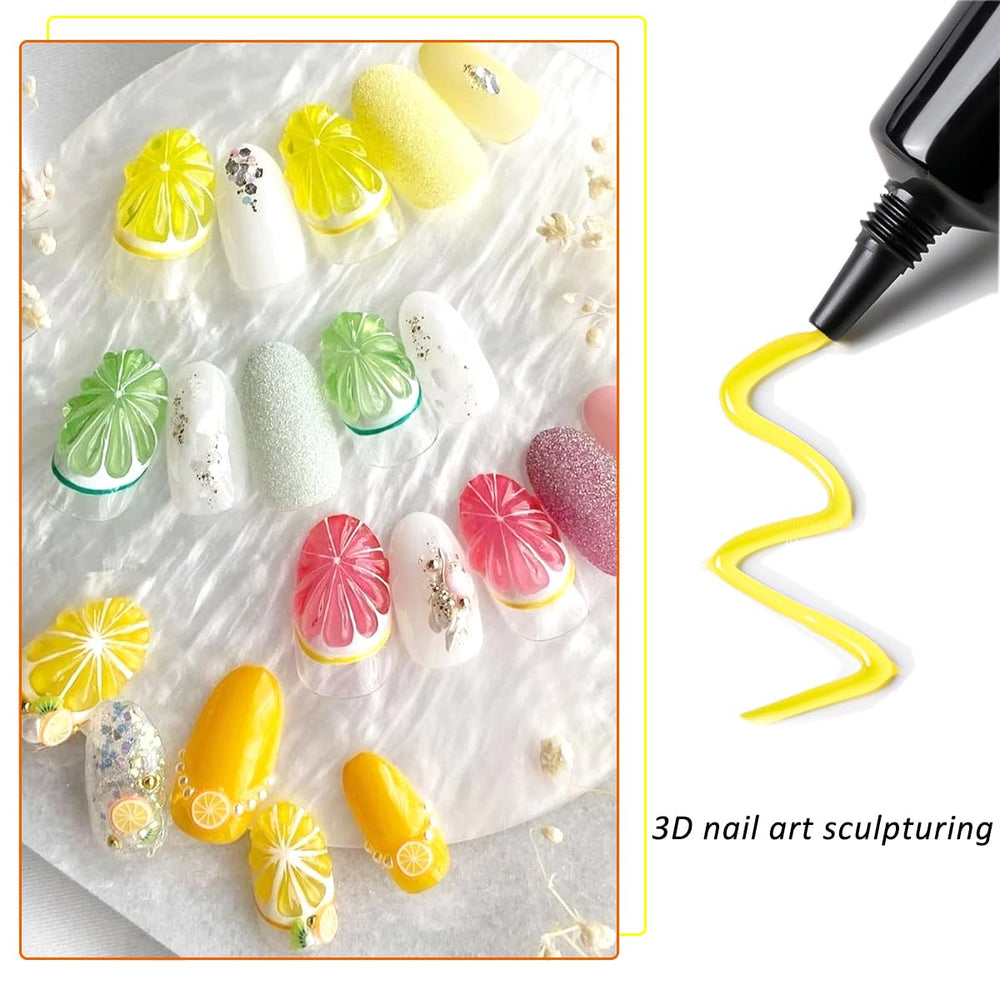 Fcozpjk gel 3D con relieve para líneas y motivos, acabado llamativo.