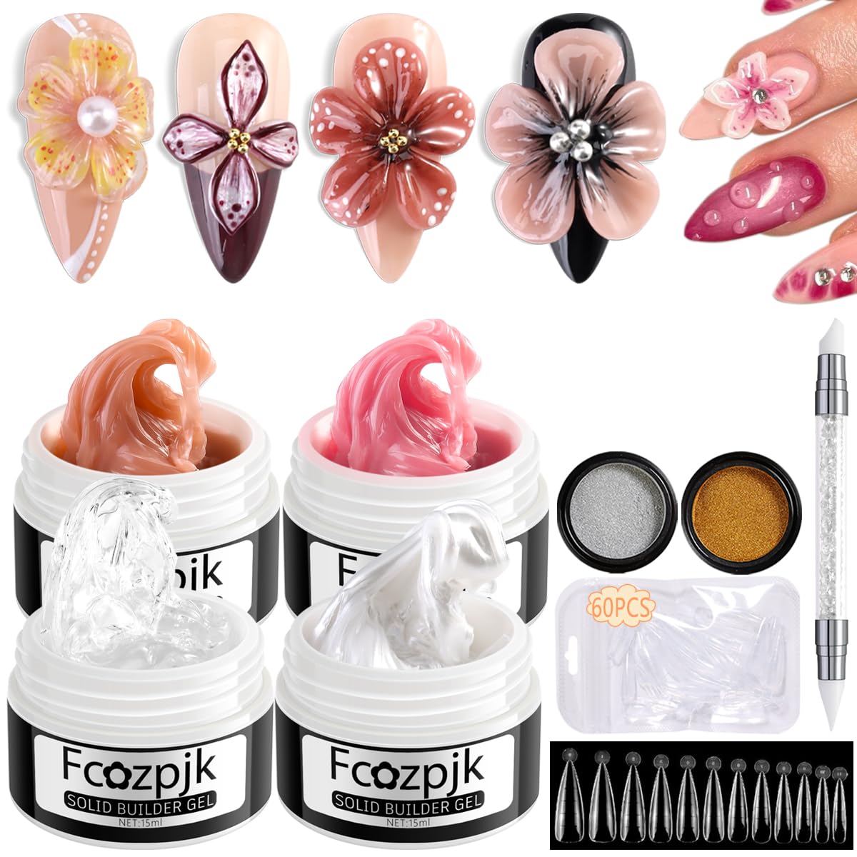 Gel builder Fcozpjk en colores: kit completo para uñas resistentes